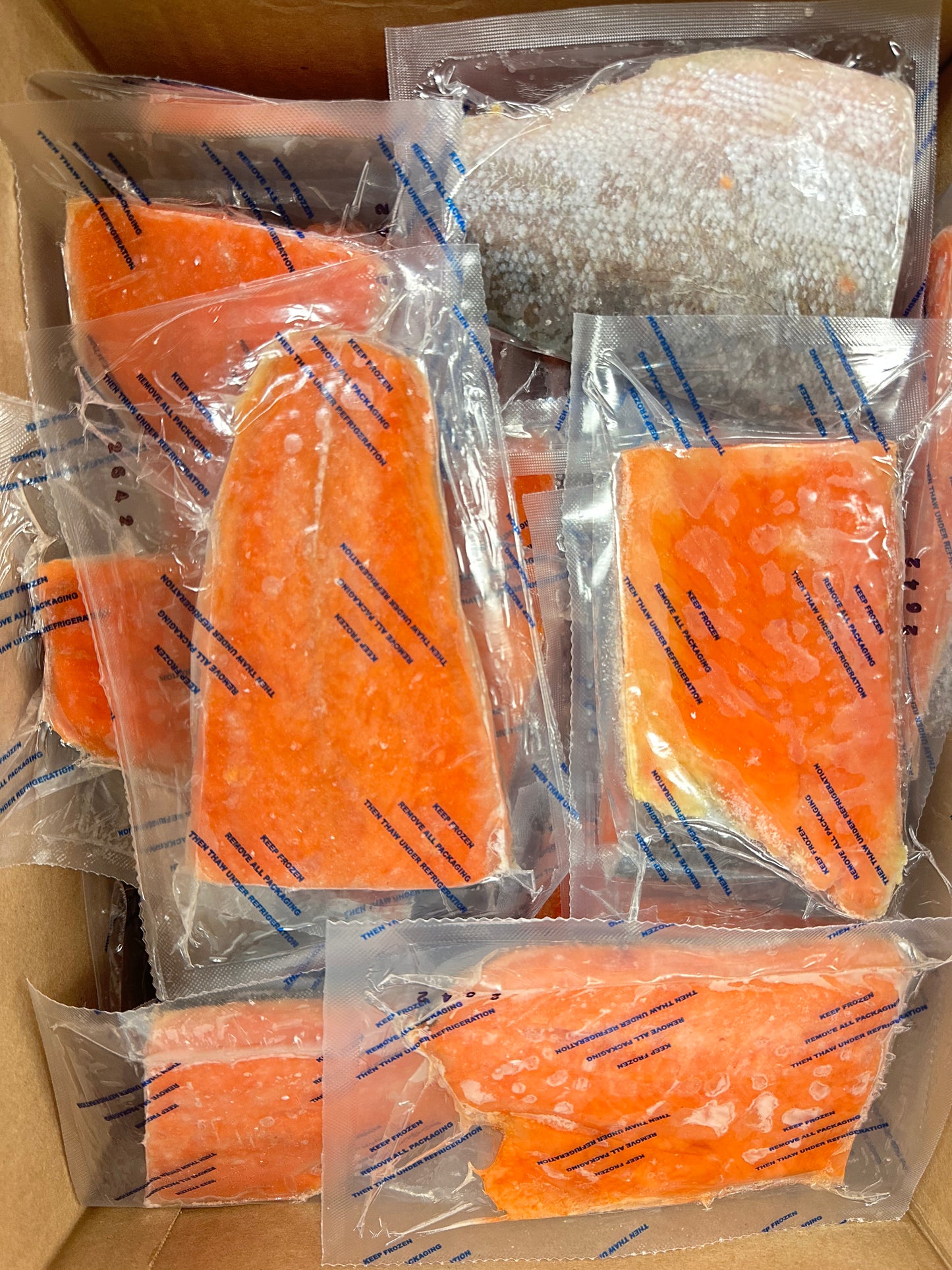 Full Case of 6 oz Wild-Caught Sockeye Alaskan Salmon Fillet 10 lb Box