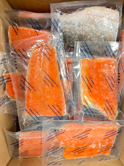 Full Case of 6 oz Wild-Caught Sockeye Alaskan Salmon Fillet 10 lb Box