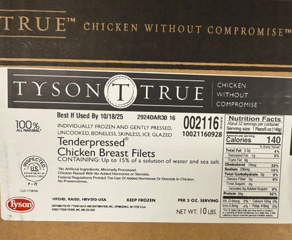 Tyson Boneless Skinless Chicken Breasts, IQF