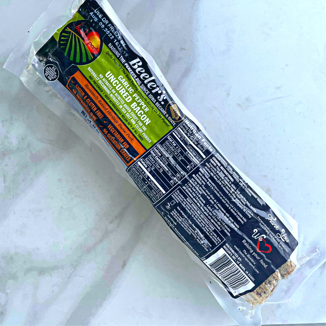 Garlic Pepper Hickory Smoked Bacon : Beeler's Pork